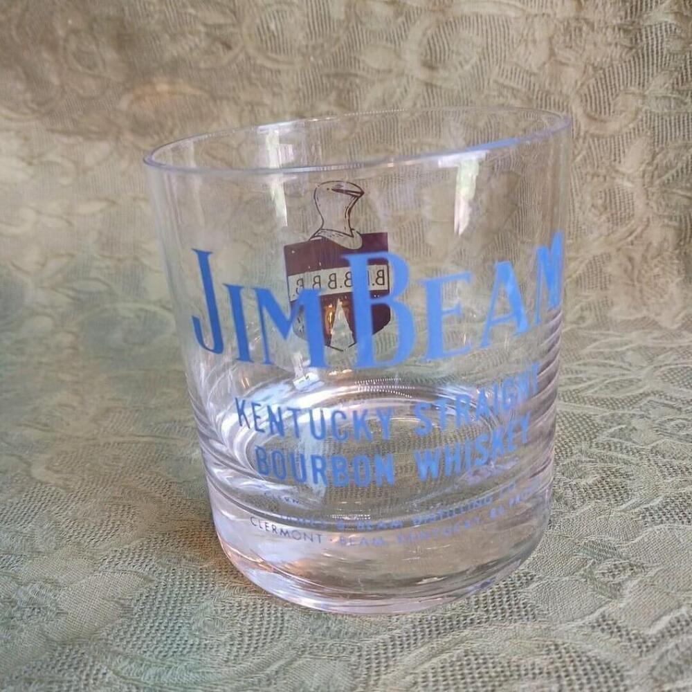 Vintage Jim Beam Bourbon Whiskey Clear Glass Tumbler
